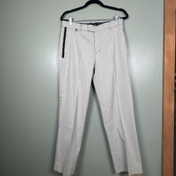 Modern Amusement 100%‎ Cotton Striped Pants Men’s Size 32 Feels Like Seersucker - Picture 1 of 12